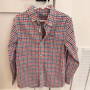 Vineyard Vines Boys Red Blue Green Plaid Button-Down Shirt